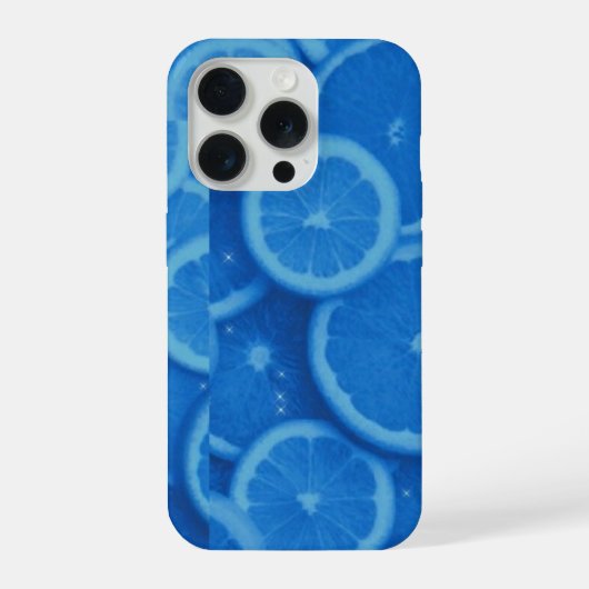 鮮やかな青夏のフルーツレモンスライスフォンケース iPhoneケース (裏面)