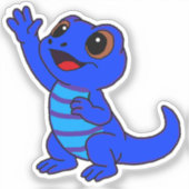 鮮やかな青色のキャラクターガッコーデカール シール (正面)