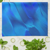 鮮やかな青色のメタリックな砂丘 キッチンタオル (折り畳み)