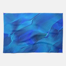 鮮やかな青色のメタリックな砂丘 キッチンタオル
