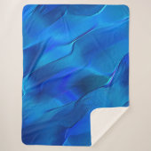 鮮やかな青色のメタリックな砂丘 シェルパブランケット (正面)