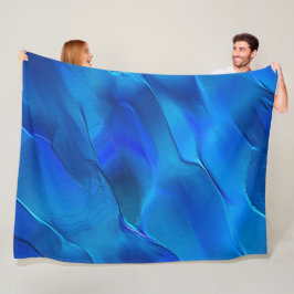 鮮やかな青色のメタリックな砂丘 フリースブランケット