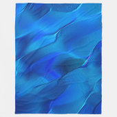 鮮やかな青色のメタリックな砂丘 フリースブランケット (正面)