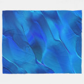 鮮やかな青色のメタリックな砂丘 フリースブランケット (正面(横))