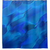 鮮やかな青色のメタリックダン シャワーカーテン (正面)