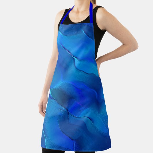 鮮やかな青色の色調のメタリックダン エプロン (インサイチュ)