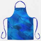 鮮やかな青色の色調のメタリックダン エプロン (正面)