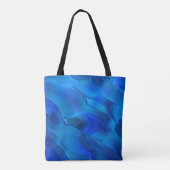 鮮やかな青色の色調のメタリックダン トートバッグ (裏面)