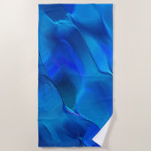 鮮やかな青色の色調のメタリックダン ビーチタオル (正面)