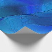 鮮やかな青色の色調のメタリックダン ラッピングペーパー (角)