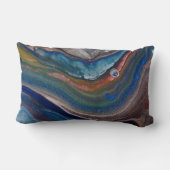 鮮やかな青銅のメタリック流体液体のうねり ランバークッション (裏面)