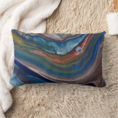 鮮やかな青銅のメタリック流体液体のうねり ランバークッション (ブランケット)