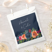 鮮やかな青 オレンジ 赤の植物 フェイバーバッグ (クリップ留めされた状態)