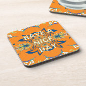 鮮やかな願い : 素敵な一日を！ アートプリントデザイン コースター (左側)