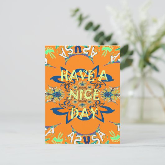 鮮やかな願い : 素敵な一日を! アートプリントデザイン ポストカード (スタンド正面)