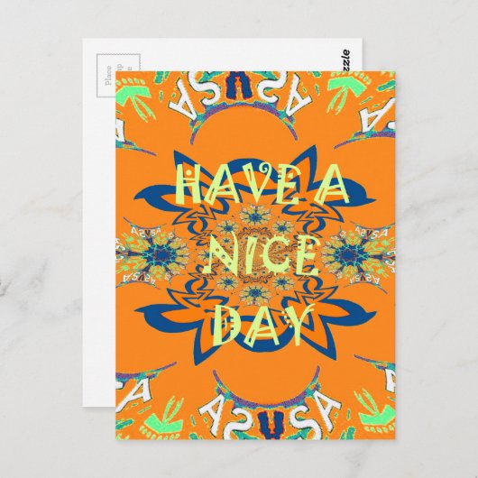 鮮やかな願い : 素敵な一日を! アートプリントデザイン ポストカード (正面/裏面)