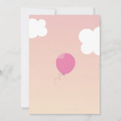 鮮やかな風船の誕生日パーティー招待状　夕焼けの空　ピンク 招待状 (裏面)