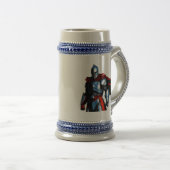 鮮やかな騎士のマグカップ ビールジョッキ (正面右)
