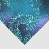 鮮やかな魚と花が青いデコパージュに 薄葉紙 (詳細)