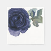 鮮やかな鮮やかインディゴパープルブルーフローラ スタンダードカクテルナプキン (正面)