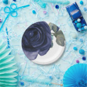 鮮やかな鮮やかインディゴパープルブルーフローラ ペーパープレート (パーティー)