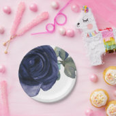 鮮やかな鮮やかインディゴパープルブルーフローラ ペーパープレート (パーティー)