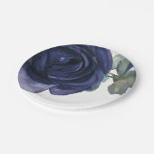 鮮やかな鮮やかインディゴパープルブルーフローラ ペーパープレート (アングル)
