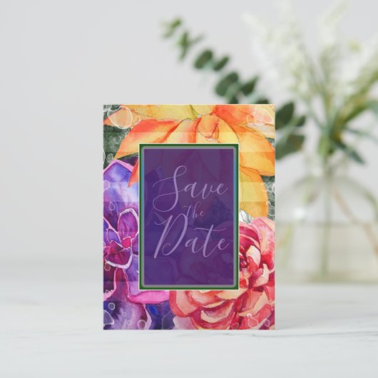 鮮やかな鮮やかカラフル多肉食が日付を保存 案内ポストカード (スタンド正面)