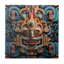 鮮やかな鮮やかトライバル3D紙アートスタイルパターン タイル