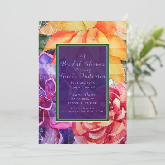 鮮やかな鮮やか乳カラフル肉ブライダルシャワー 招待状 (スタンド正面)