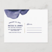 鮮やかな鮮やか藍紫の青が日付を保存 案内ポストカード (裏面)