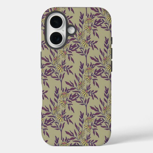 鮮やかな黄色いデイジーのフラワーパターン Case-Mate iPhoneケース (裏面)
