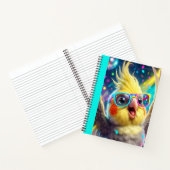 鮮やかな黄色とグレーのオカメインコ ノートブック (内部)