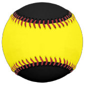 鮮やかな黄色と黒のカスタムソフトボール ソフトボール (裏面)