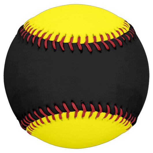 鮮やかな黄色と黒のカスタムソフトボール ソフトボール (正面)