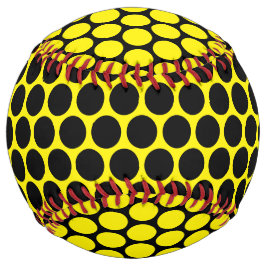 鮮やかな黄色に黒いドットのパターン ソフトボール