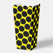 鮮やかな黄色に黒いドット柄のポップコーン フェイバーボックス (裏面)