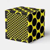 鮮やかな黄色に黒のドットスタイルのテイクハート2x2x2 フェイバーボックス (裏面サイド)