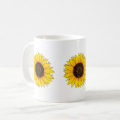 鮮やかな黄色のひまわりの花 コーヒーマグカップ (正面左)