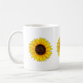 鮮やかな黄色のひまわりの花 コーヒーマグカップ (左)