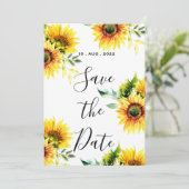 鮮やかな黄色のひまわり花束 春のフラワーデザイン 招待状 (スタンド正面)
