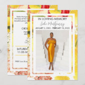 鮮やかな黄色のカラフルな葬儀プログラム 招待状 (正面/裏面)