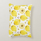 鮮やかな黄色のカンネの果実、水彩のシームレスなパ アクセントクッション (裏面(縦))