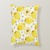 鮮やかな黄色のカンネの果実、水彩のシームレスなパ アクセントクッション (正面(垂直))