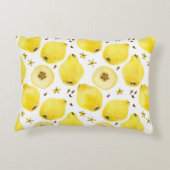 鮮やかな黄色のカンネの果実、水彩のシームレスなパ アクセントクッション (裏面)