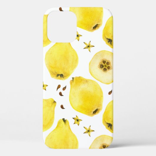 鮮やかな黄色のカンネの果実、水彩のシームレスなパ Case-Mate iPhoneケース (裏面)
