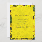 鮮やかな黄色のデイジーの花が日付を保存 セーブザデート (裏面)