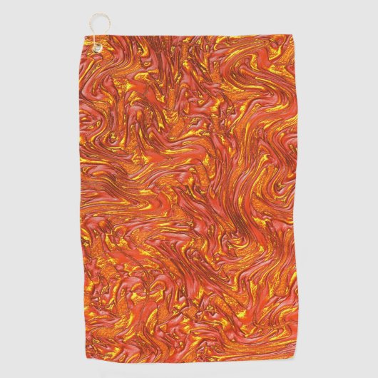 鮮やかな黄色のニュアンスを帯びたクリアな赤のテクスチャ ゴルフタオル (正面)