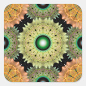 鮮やかな黄色のフリリー装飾 スクエアシール (正面)