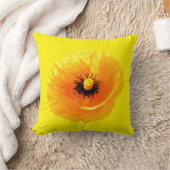鮮やかな黄色のポピー花の花のアブストラクトウェディング クッション (ブランケット)